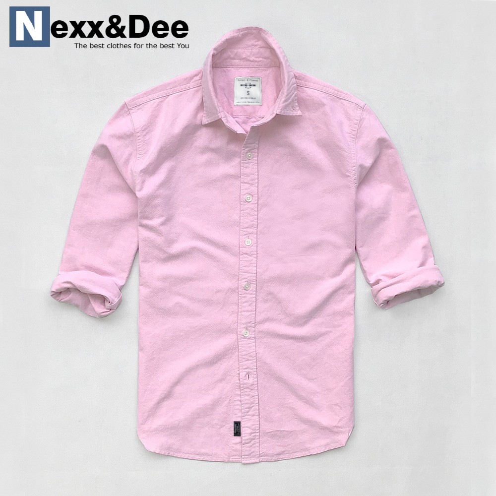 Áo sơ mi nam tay dài trắng công sở vải oxford denim không túi cao cấp SSM03