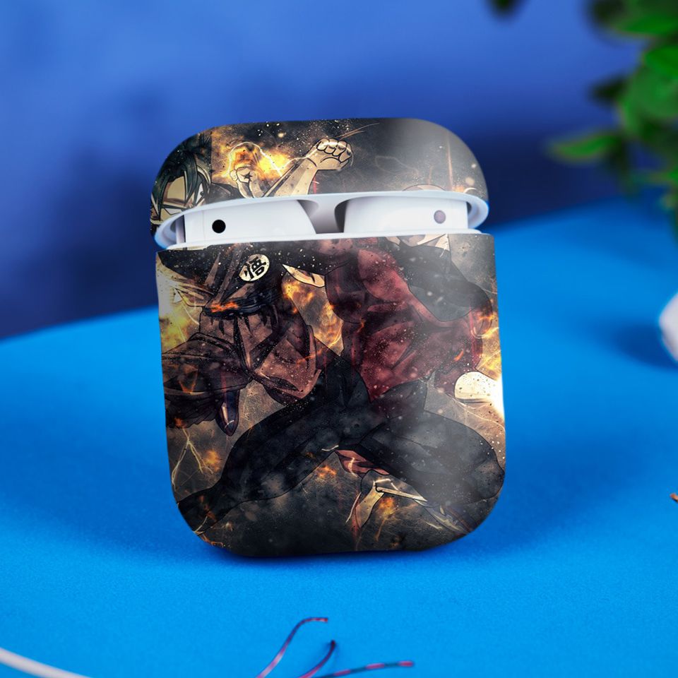 Miếng dán skin chống bẩn cho tai nghe AirPods in hình Dragon Ball - Goku Vs Jiren - 7vnr57 (bản không dây 1 và 2)