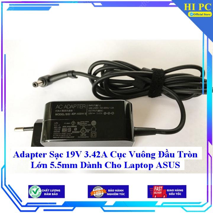 Adapter Sạc 19V 3.42A Cục Vuông Đầu Tròn Lớn 5.5mm Dành Cho Laptop ASUS - Hàng Nhập khẩu