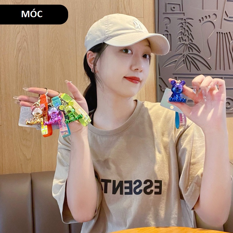Móc khóa chó xòe chân gương đáng yêu