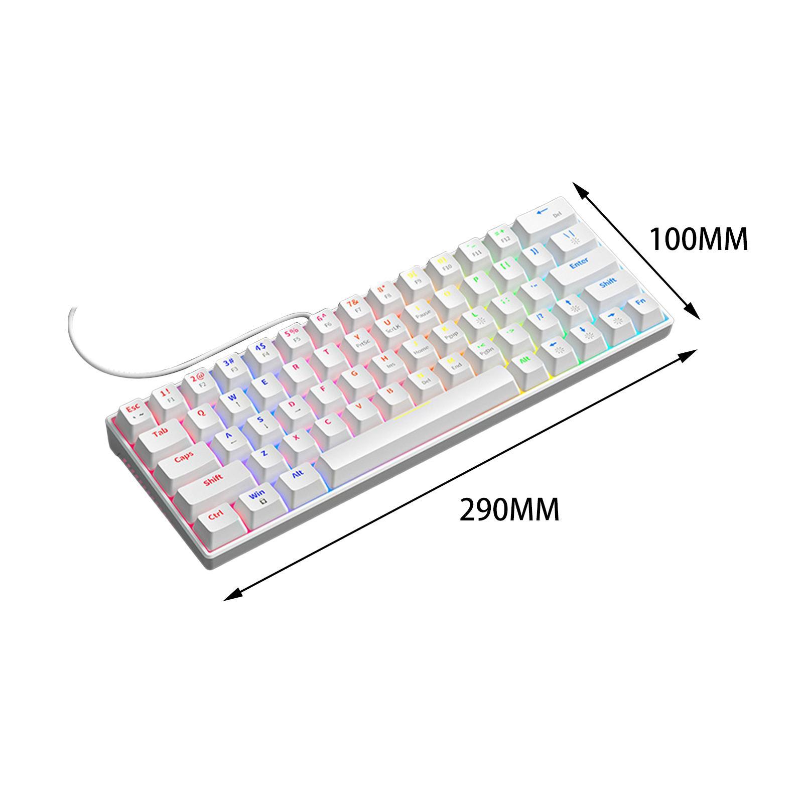 USB Wired Mechanical Keyboard USB Computer Keyboard RGB Backlight Portable Non Slip Pads High and Low Support Legs Office Keyboard 36 Keys