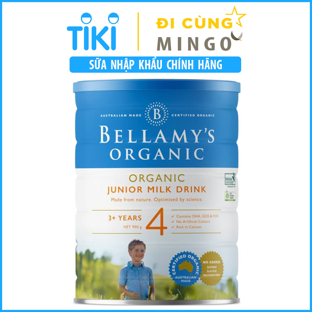 Sữa Bellamy's Organic Junior Milk Drink số 4 900g (trên 3 tuổi) - Nhập khẩu Úc