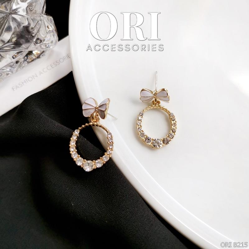 Bông tai Nơ đính đá Thekla xinh xắn ORI ACCESSORIES B215