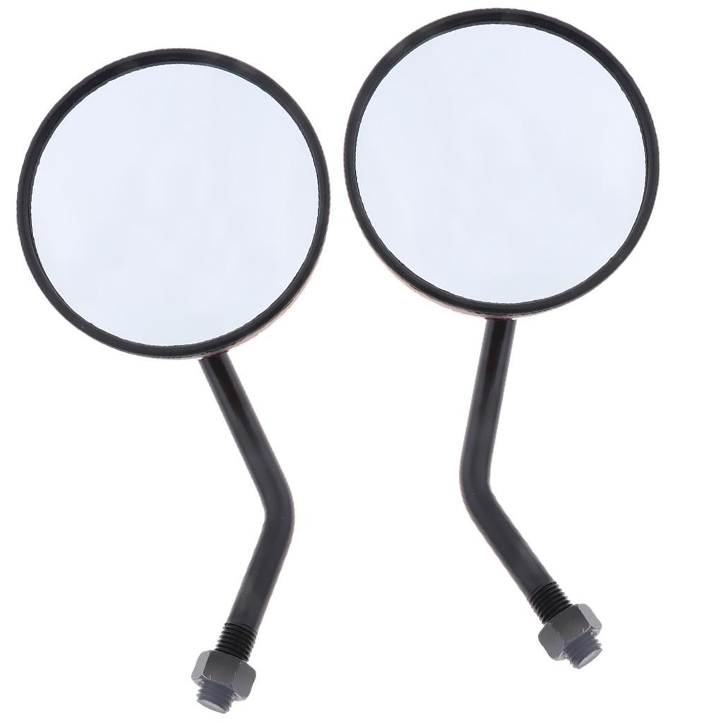 2Pcs Motorbike Moped 10mm Rearview Round Mirror Red for Dirt  Racer
