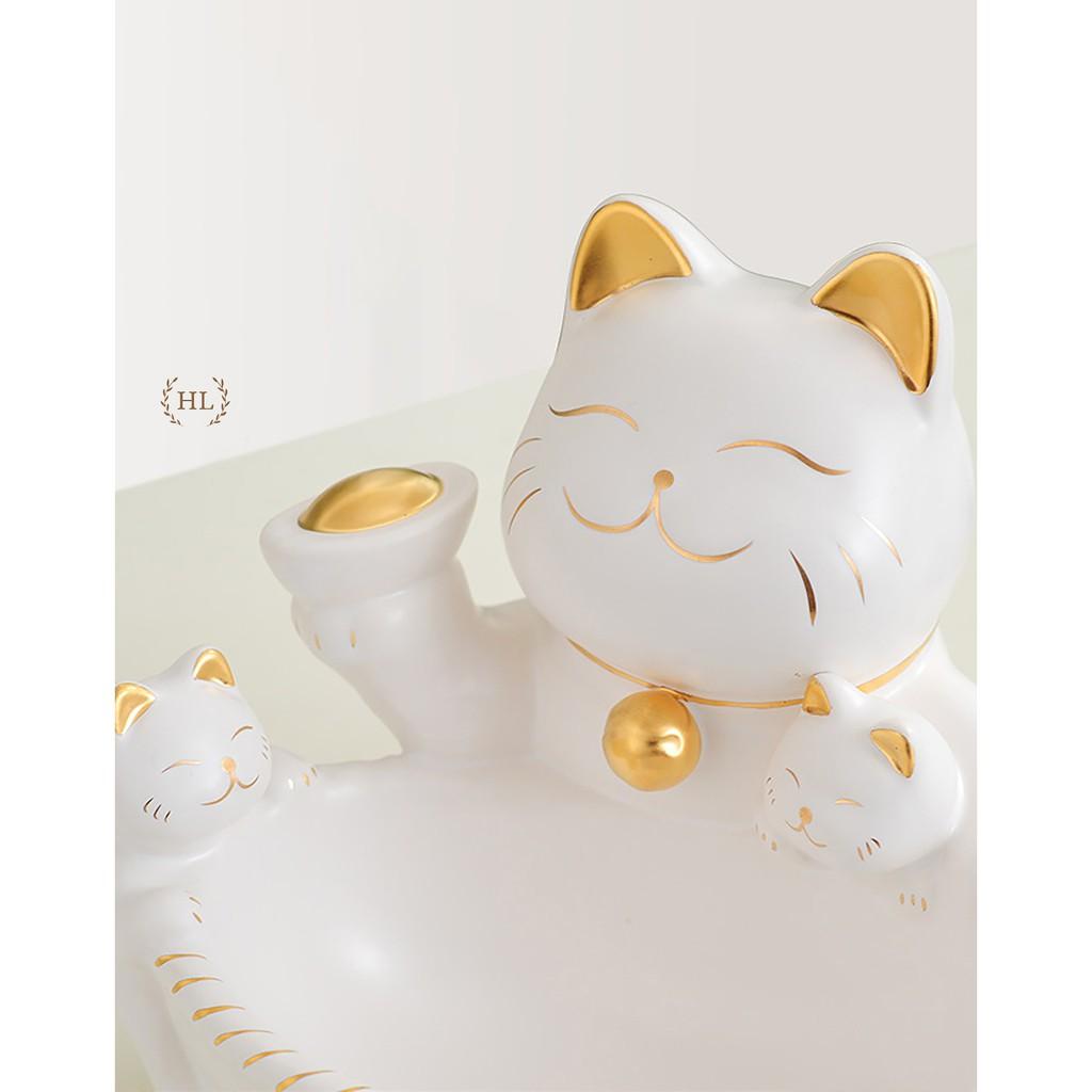 MÈO THẦN TÀI | MÈO SỨ THẦN TÀI MANEKI NEKO | MÈO SỨ ĐỂ CHÌA KHÓA, KẸO, VẬT DỤNG CÁ NHÂN QUẦY TIẾP TÂN - TỦ GIÀY