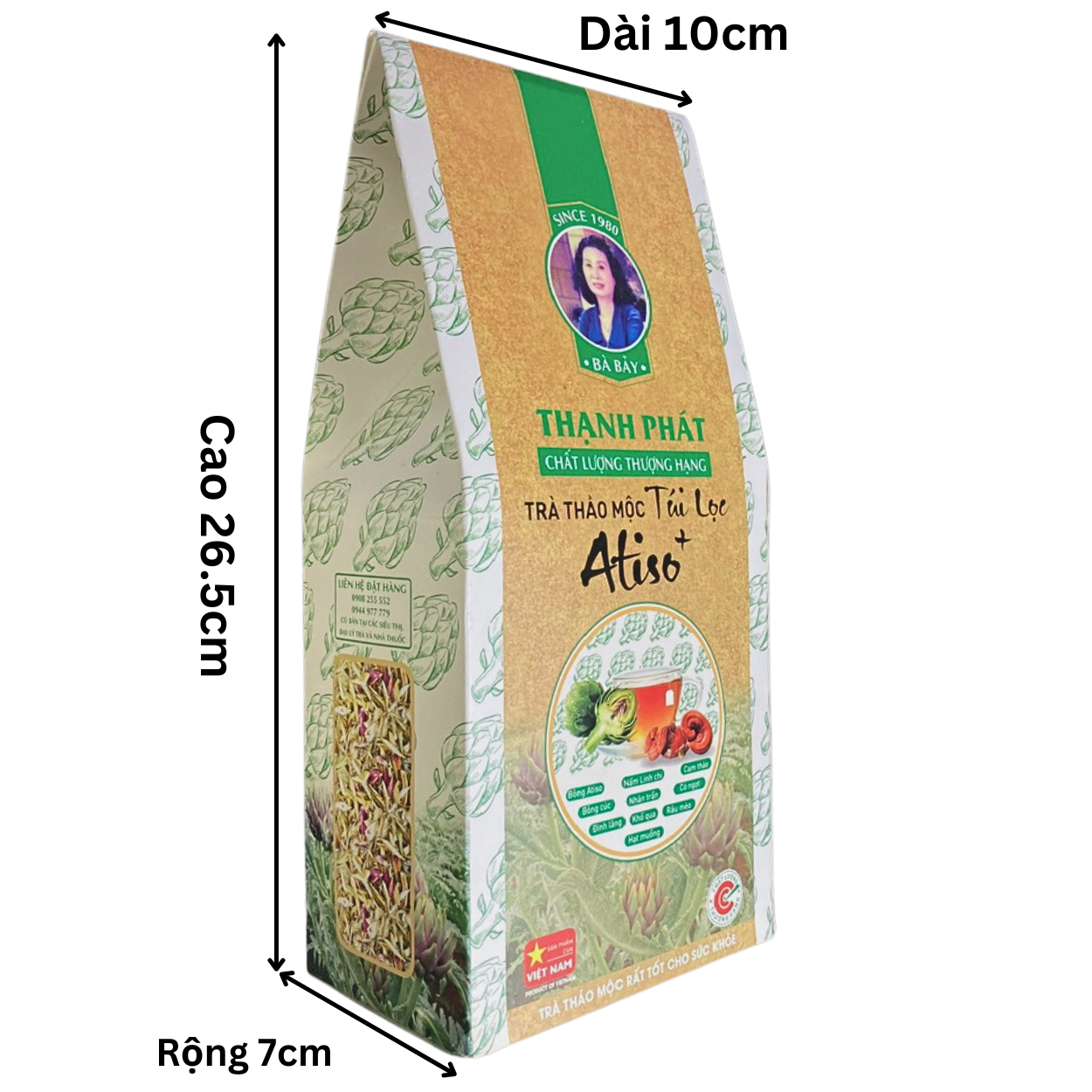 Trà thảo mộc túi lọc ATISO THẠNH PHÁT 100% tự nhiên đóng gói 30 túi, 5gr giúp thanh lọc cơ thể tốt cho gan thận mật FREESHIP ở HCM