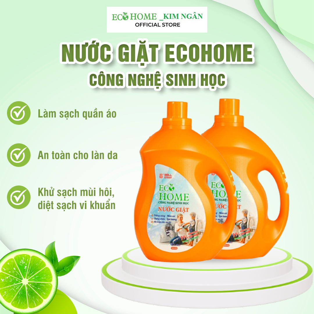 Nước Giặt ECOHOME - Nước Giặt Quần Áo Kim Ngân Store Hương Cá Ngựa, Giúp Loại Bỏ Vết Bẩn Trên Quần Áo