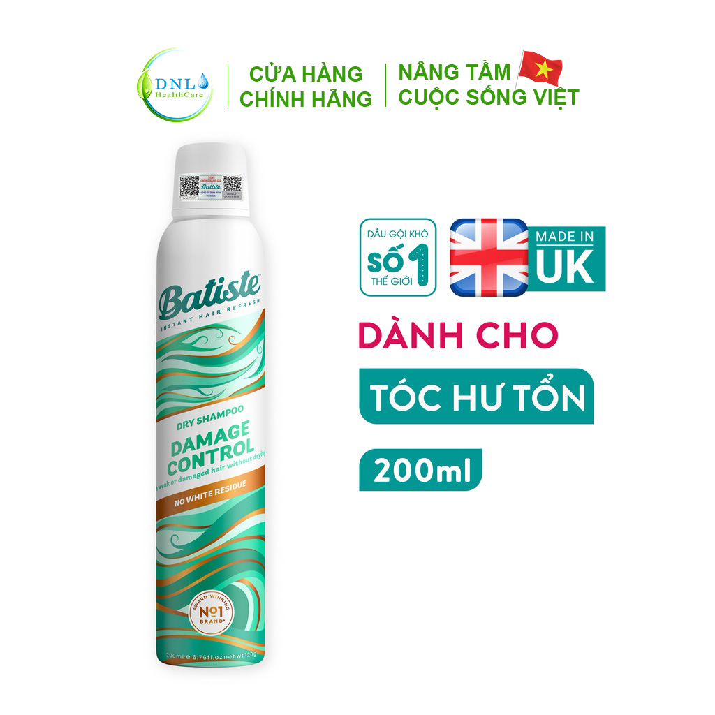 Dầu Gội Khô Dành Cho Tóc Hư Tổn - Batiste Dry Shampoo Damage Control 200ml
