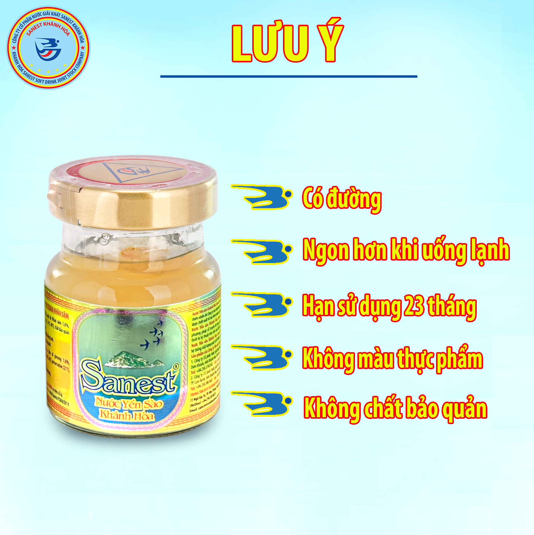 Nước Yến sào Khánh Hòa Sanest Nhân sâm lọ 70 ml