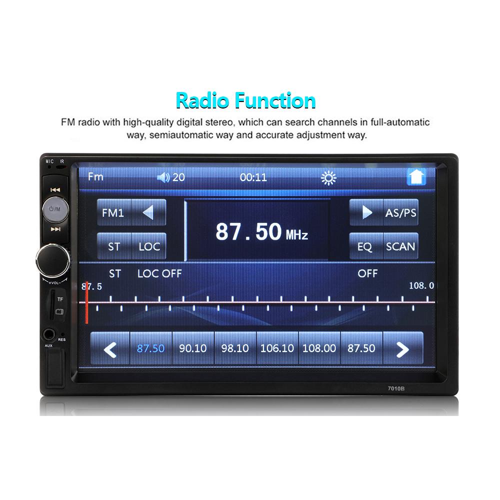7-inch Double Din Car Stereo Receiver 2 Din Car Radio Autoradio Touchscreen BT MP5 Player with Reversing Camera