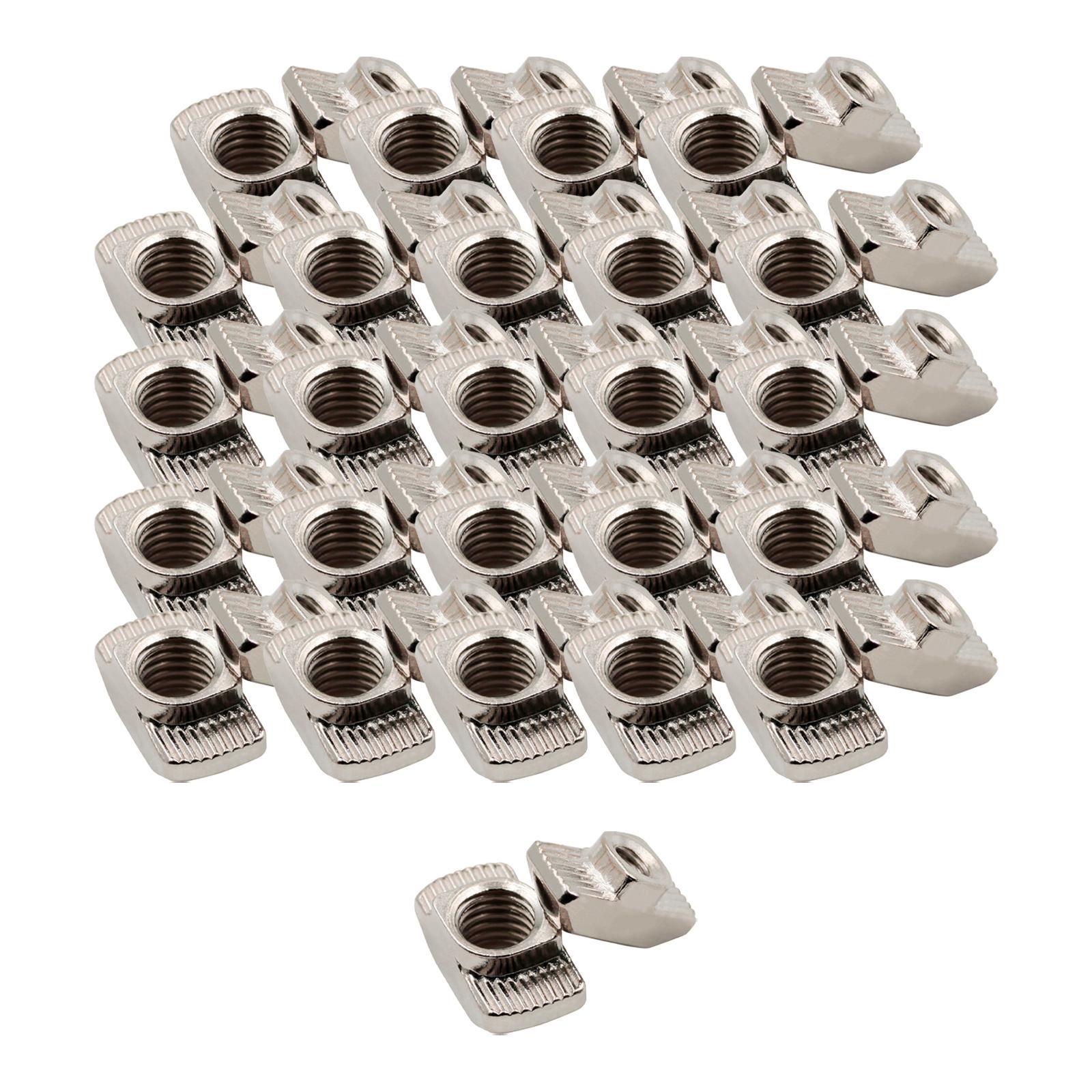 50Pcs Carbon Steel T Nuts Assortment High Strength for Woodworking 20 Series