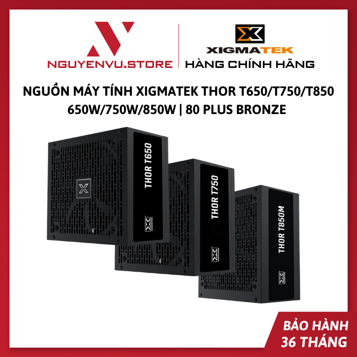 Nguồn Máy Tính XIGMATEK Thor T650/T750/T850 | 650W/750W/850W | 80 Plus Bronze | 100% Cáp Dẹp - Hàng Chính Hãng