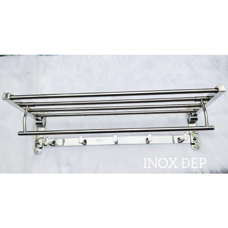 Giàn vắt khăn phòng tắm inox 304, Vắt khăn giàn cao cấp chân đặc chắc chắn đánh bóng sang trọng