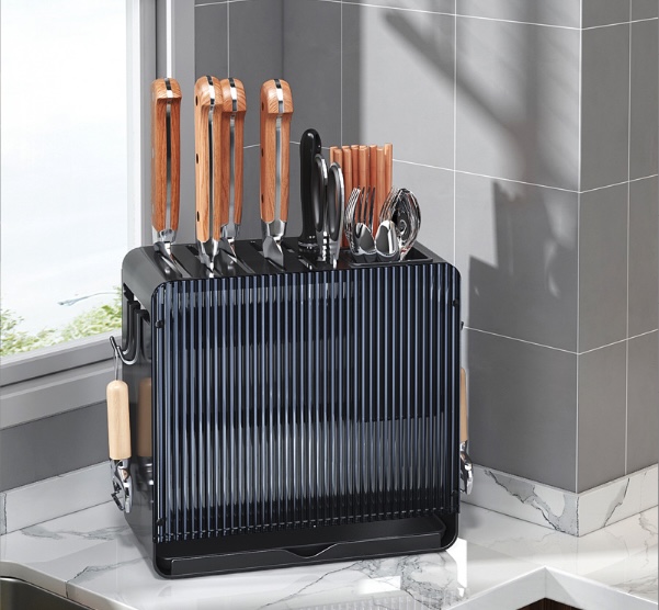 Kệ đựng dao thớt để bàn hoặc treo tường Carbon Steel