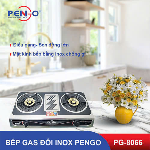 Bếp gas inox Pengo PG-8066(Hàng chính hãng)