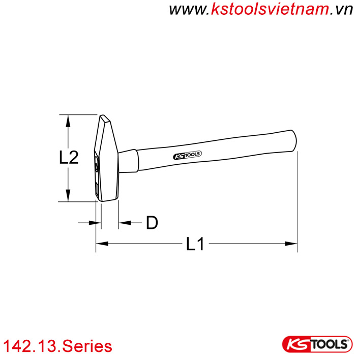 Búa kỹ thuật KS Tools 142.1330 Đức 300gram