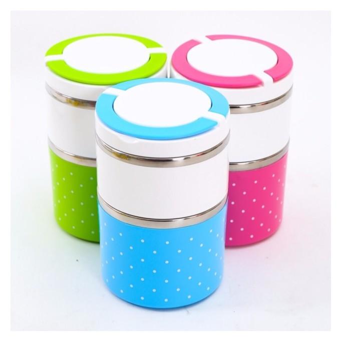 Hộp cơm giữ nhiệt 2 tầng lõi inox 8504