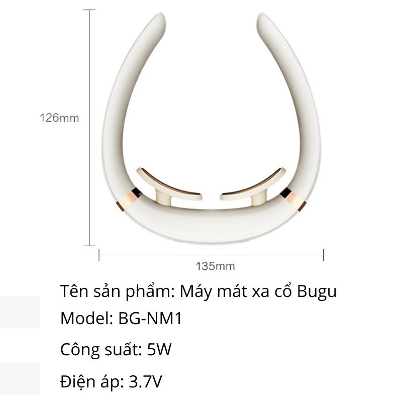 Máy Massage Cổ Vai Gáy Mát Xa Cột Sống Cổ Xung Điện 5 Chế Độ 15 Cường Độ Bugu BG-NM1 - Hàng Chính Hãng