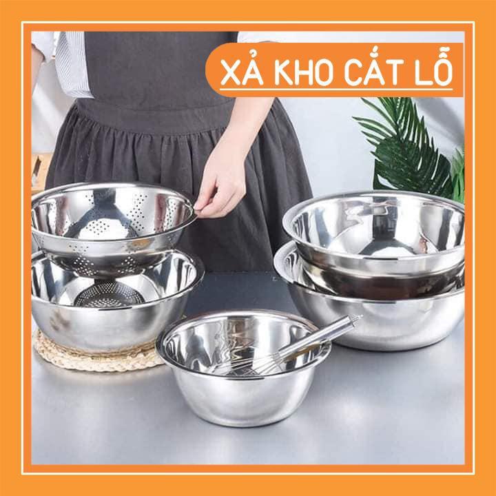 Sét Bộ 5 Rổ Chậu Inox