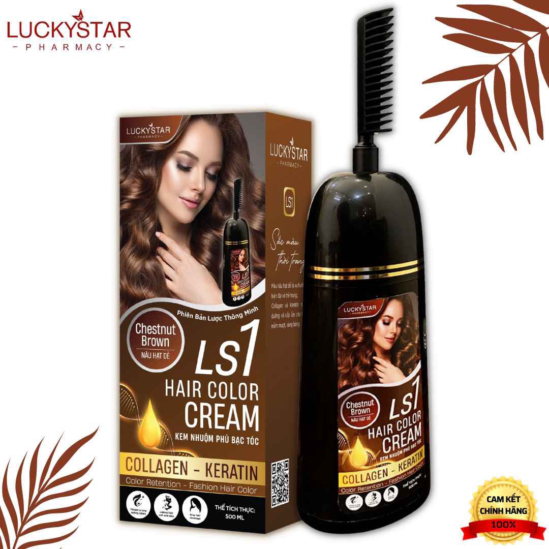 KEM NHUỘM PHỦ BẠC NÂU HẠT DẺ 500ML - LUCKY STAR