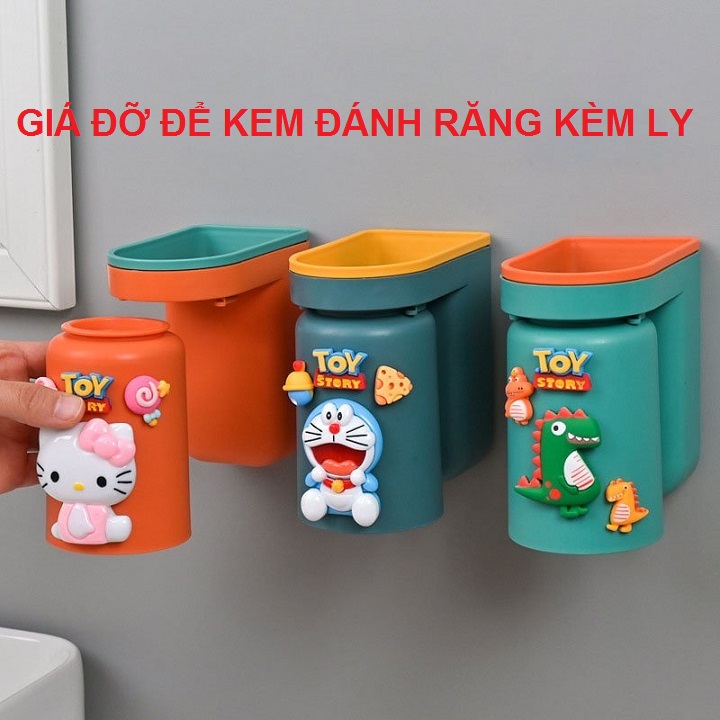 Kệ để bàn chải kem đánh răng dán tường, kệ nhà tắm để ly kèm sticker, Giá treo để bàn chải đánh răng siêu dính ,Cốc Để Bàn Chải Và Kem Đánh Răng, Dao cạo râu