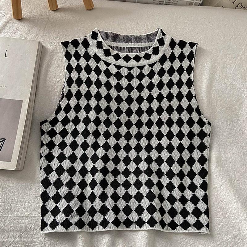 Áo Croptop Dệt Kim Sát Nách Thiết Kế Quyến Rũ Cho Nữ