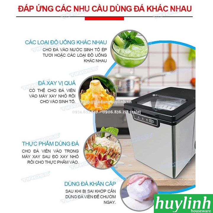 Máy làm đá viên gia đình Tiross TS9351 - 13kg/ngày - Hàng chính hãng