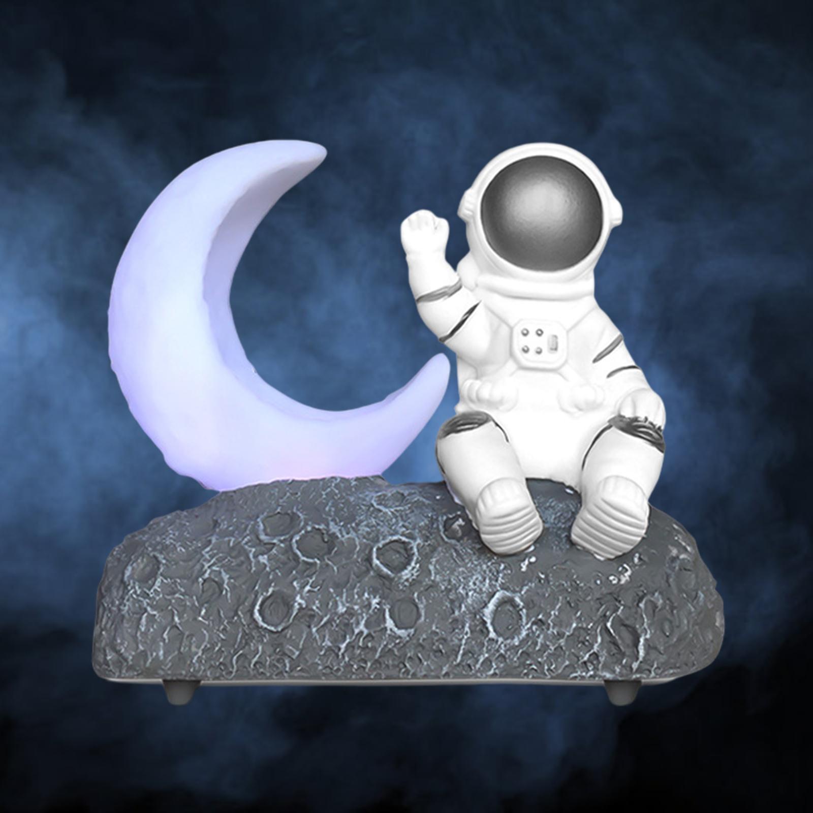 Moon Light Astronaut Bluetooth Speaker with LED Lantern Stereo Sound FM Radio for Kids Girls Boys Birthday Bedroom Home Decoration Christmas