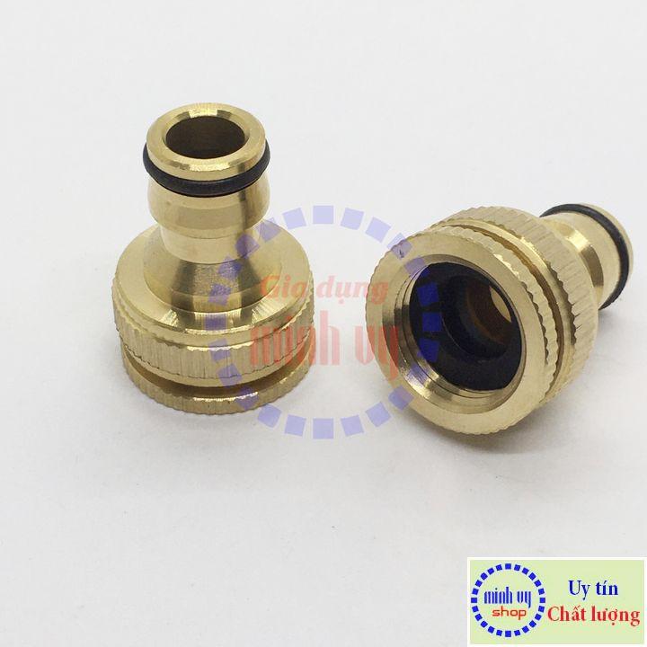 ĐẦU NỐI NHANH ĐỒNG TẠI VÒI PHI 21-27mm (1/2&quot;-3/4&quot;) RA NỐI KHỚP NHANH