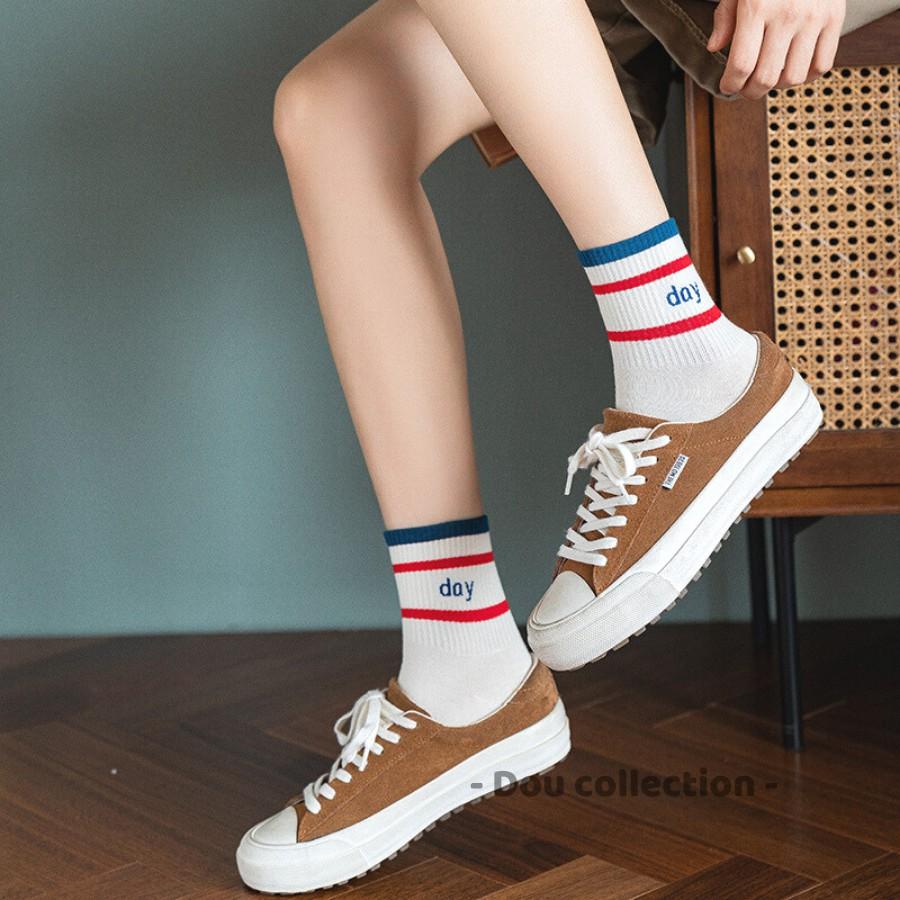 Vớ Tất Nam Nữ Cổ Cao Cotton Họa Tiết "Day Dream" Phong Cách Nhật Bản Dễ Thương - Mã TV012