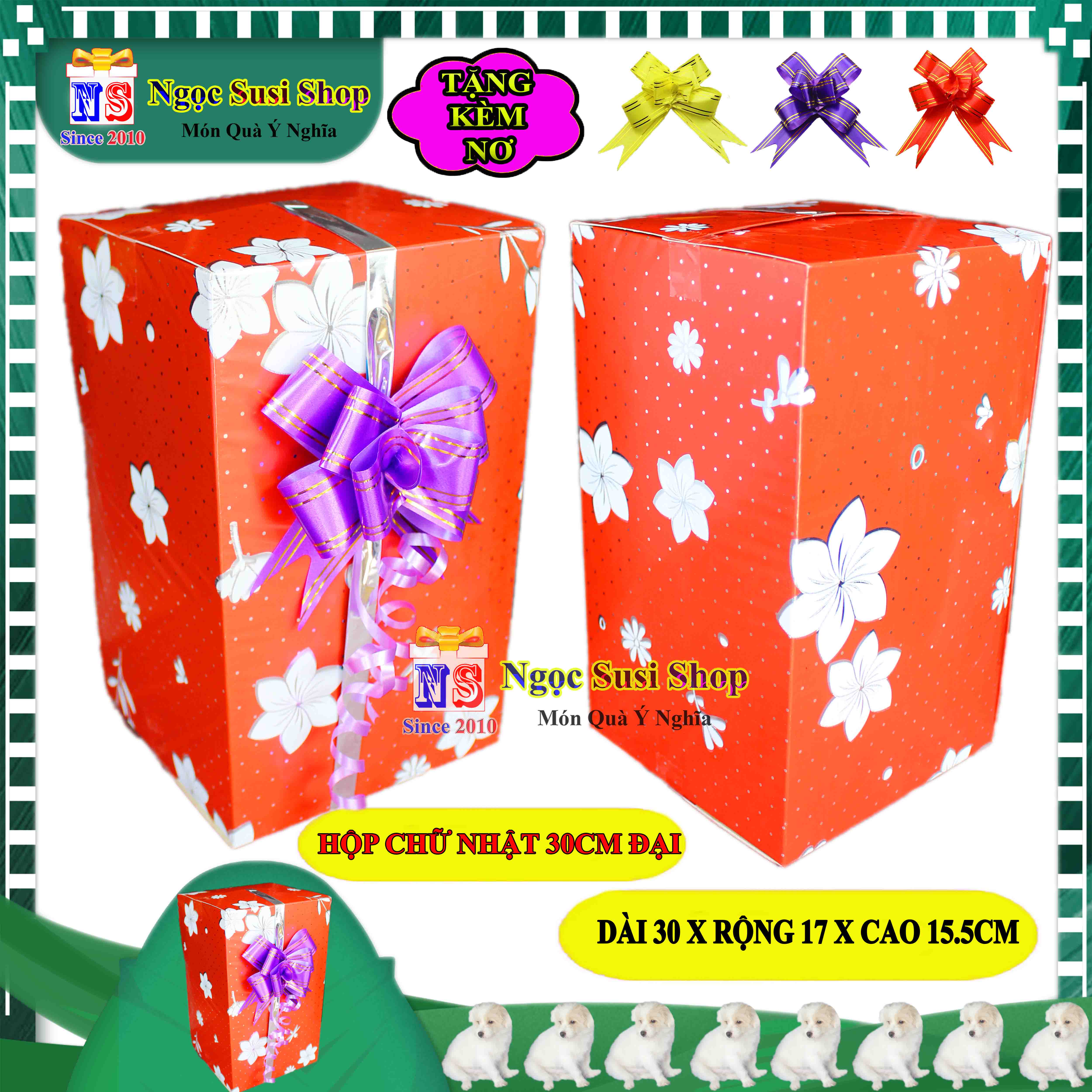 HỘP QUÀ CHỮ NHẬT SIZE ĐẠI 30CM NHIỀU MÀU + TẶNG KÈM NƠ 3CM - HỘP QUÀ TẶNG GIẤY KIẾNG SIÊU ĐẸP