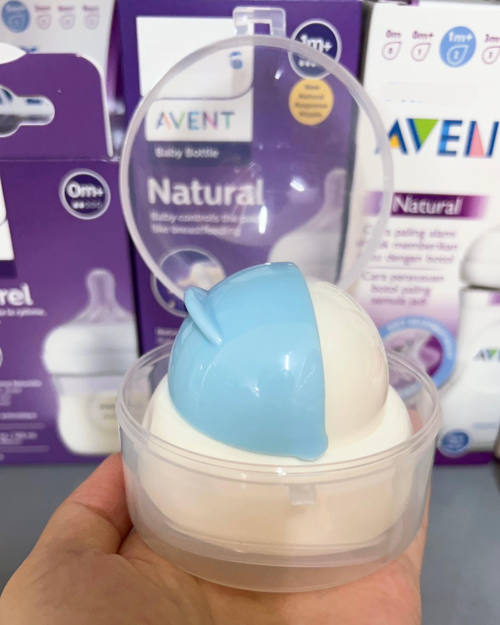 Nắp ống hút bình sữa dùng cho bình sữa Avent Natural P06 tặng kèm tay cầm - Phụ Kiện bình sữa