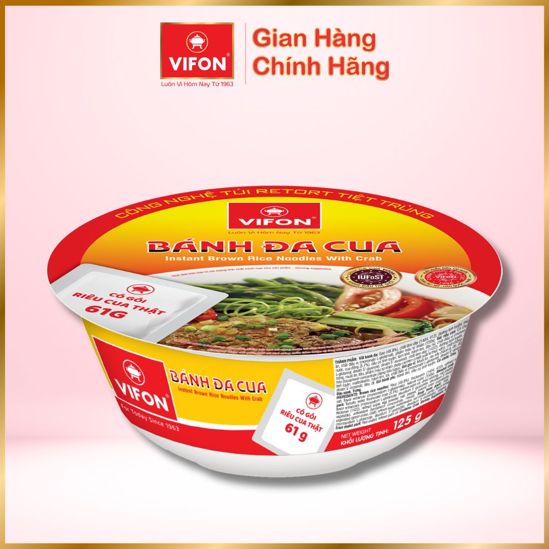 Thùng 12 Tô Vifon Bánh Đa Cua (125g / Tô)