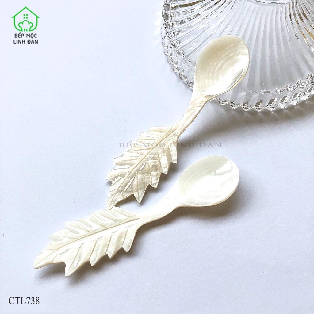 Muỗng Xà Cừ Xuất Khẩu HAHANCO Tạo Hình Lá Độc Đáo  Cafe/Gia Vị/Sữa Chua/Kem
