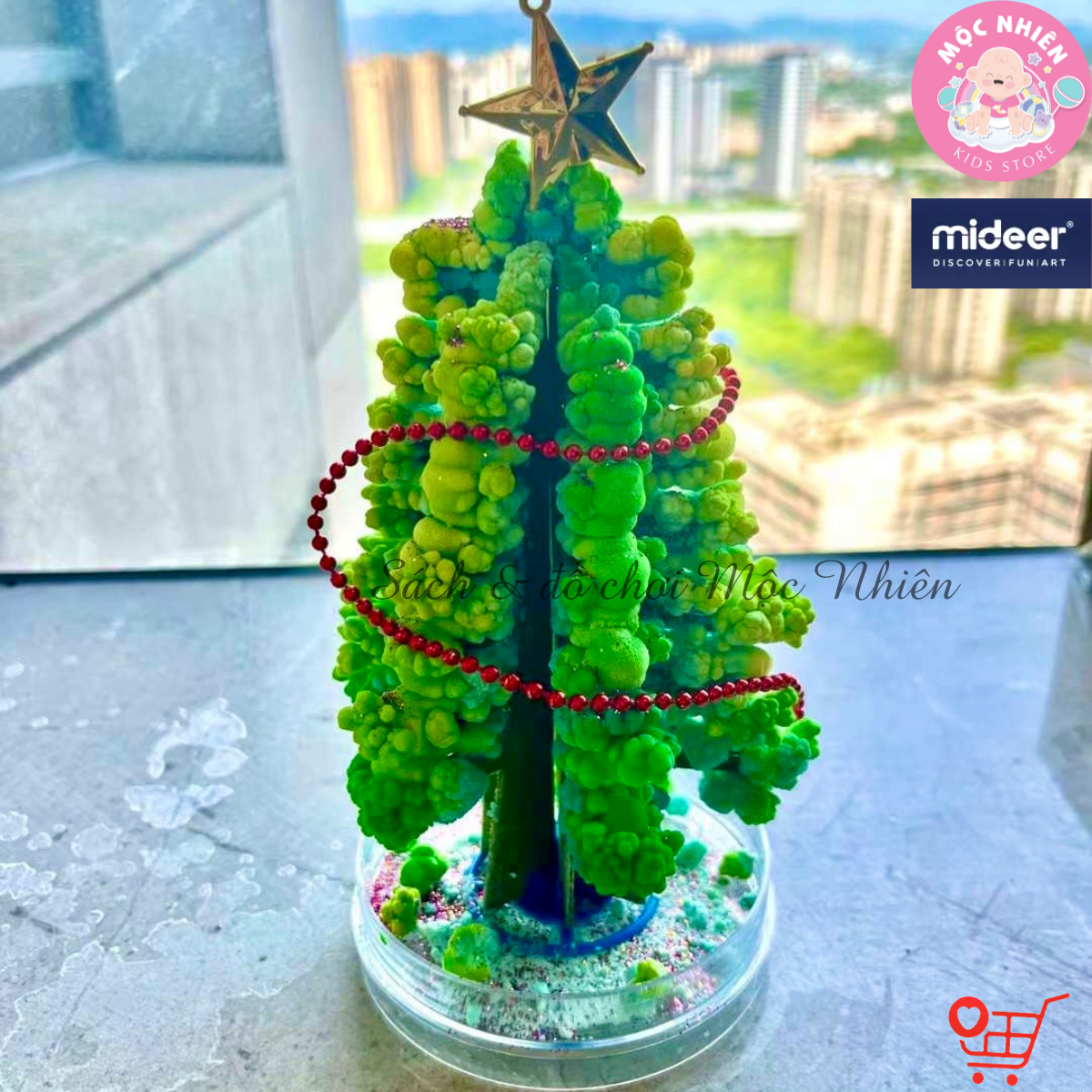 Cây thông Noel Mini để bàn phủ tuyết tự nở thần kỳ - Mideer Magic Christmas Tree - Quà Giáng sinh 2022 cho bé