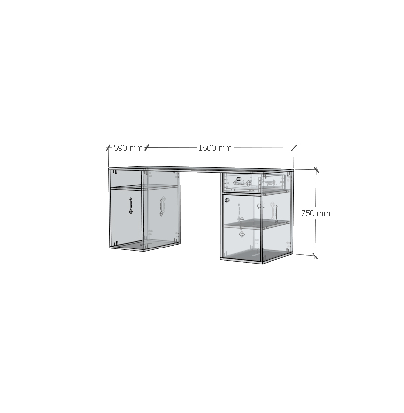 HAPPY FURNITURE , Gỗ tự nhiên , Bàn làm việc 1 ngăn kéo gỗ Plywood - SANARI , BAN_109 , 160cm x 59cm x 75cm DxRxC