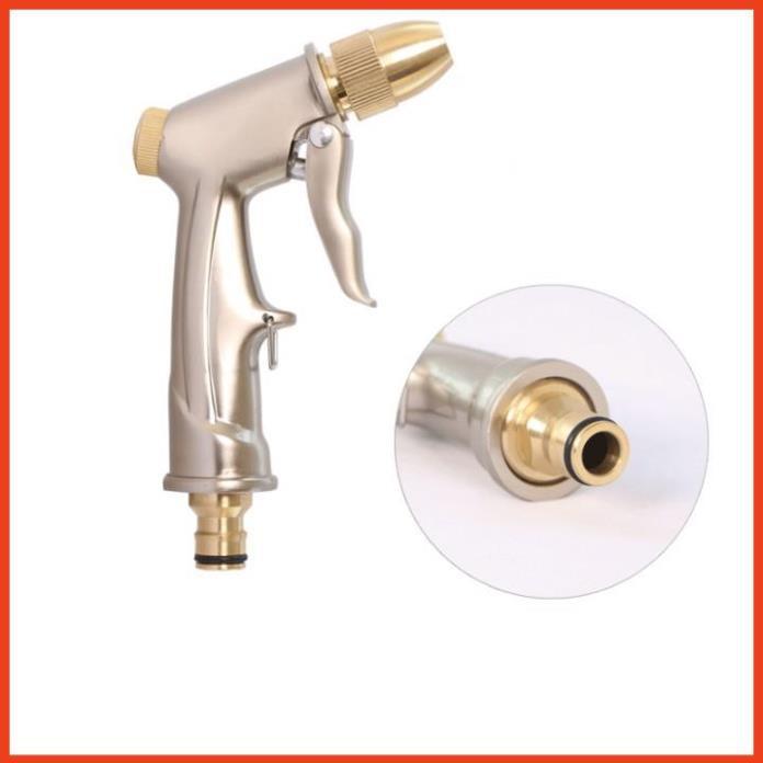 Bộ dây vòi xịt nước rửa xe, tưới cây . tăng áp 3 lần, loại 15m 206701-1 đầu đồng,cút+tặng mở chai