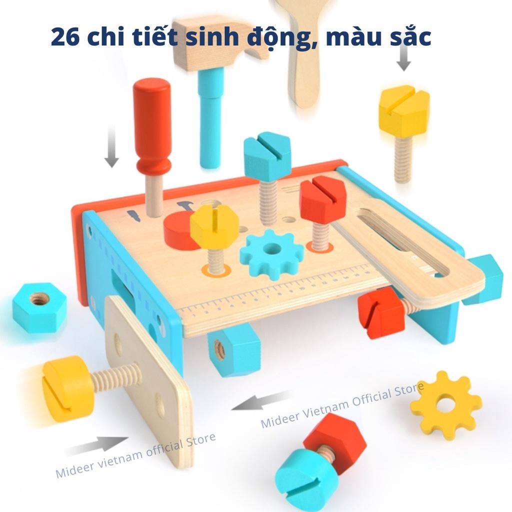 Bộ đồ chơi kỹ sư bằng gỗ Tool Bench set Mideer đồ chơi nhà hướng nghiệp cho bé