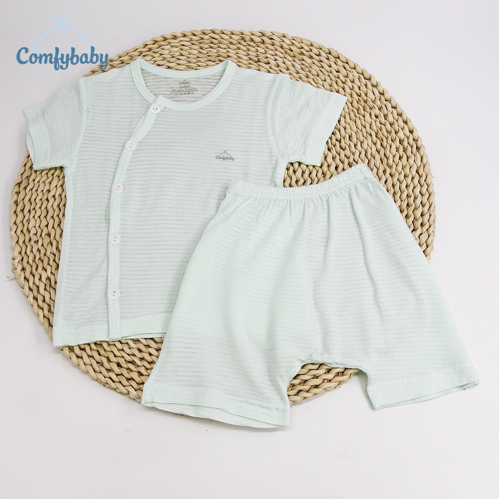 Bộ quần áo cộc hè cho bé 100% Cotton lụa siêu mềm thoáng,set bodysuit đóng bỉm măc ngủ ComfyBaby