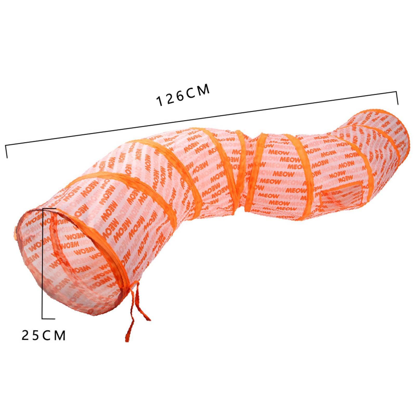 4 Pieces Cat Foldable Tunnel Toy for Bunny Kitten Small Animal Play Tunnel