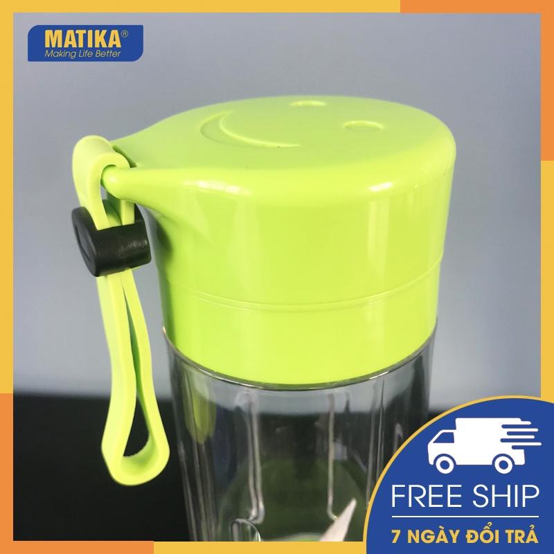 Máy xay sinh tố mini MATIKA cầm tay đa năng 380 ml có cổng sạc USB MTK-3138 - Hàng chính hãng