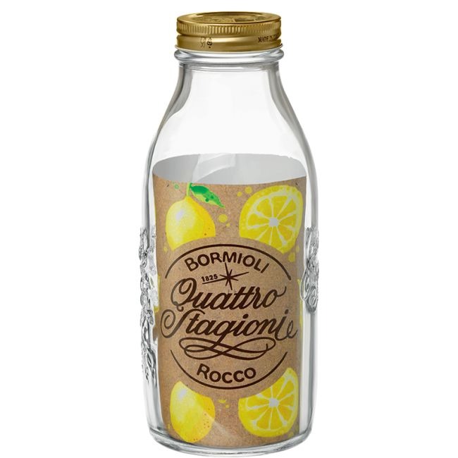 Chai thủy tinh Quattro 1L  Nắp vặn kín hơi, đựng nước ép  sinh tố  Bormioli Rocco, Nhập khẩu Ý – Chai 1000ml