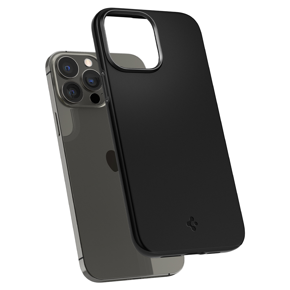 Ốp lưng Spigen Thin Fit Black cho iPhone 13 Pro Max - Thiết kế nhỏ nhẹ, chống sốc, chống bẩn, viền camera cao - Hàng chính hãng