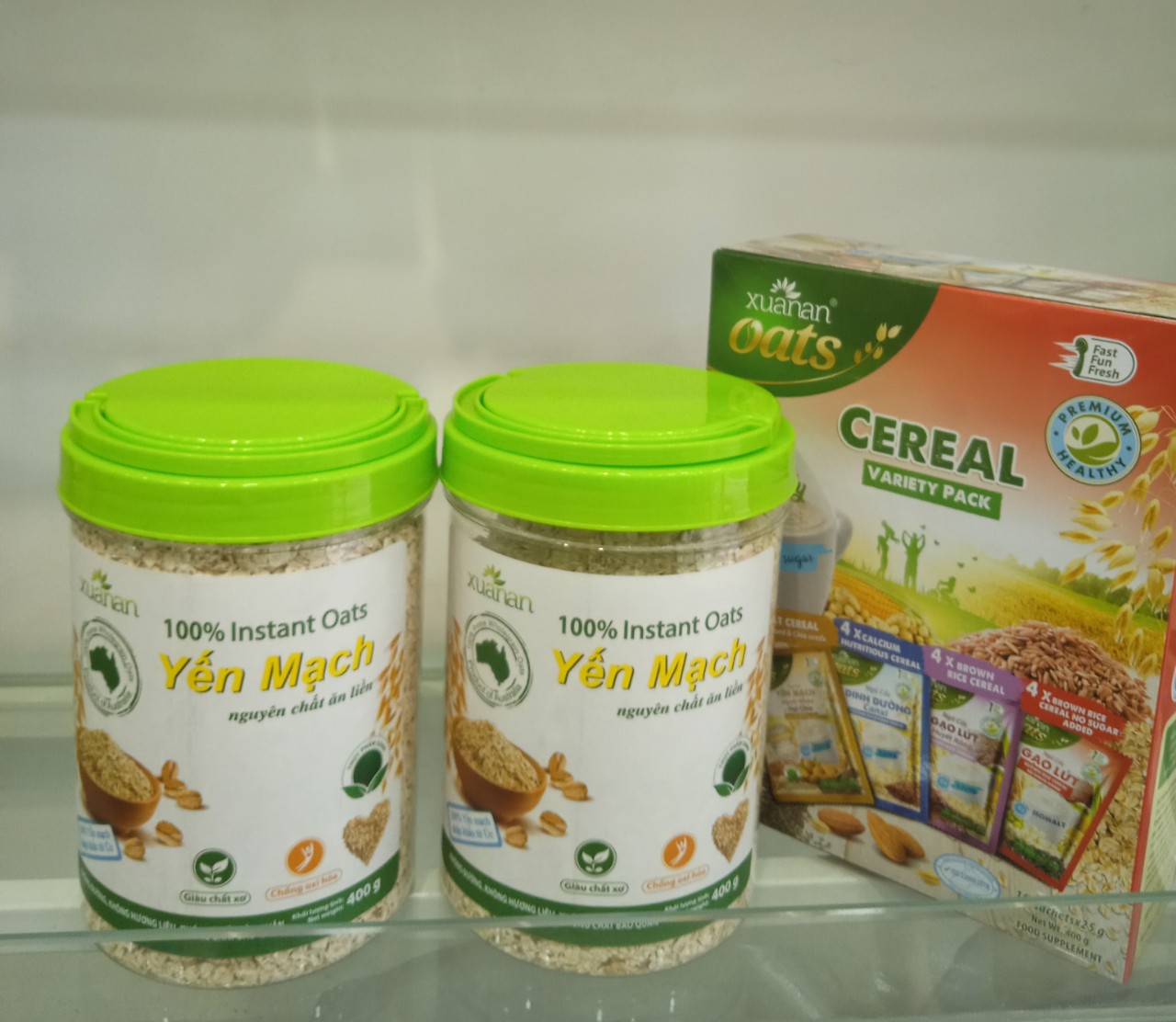 Combo 2 Hộp Yến Mạch Nguyên Chất Ăn Liền Xuân An [ko đường] 400G(Tặng Kèm 2 Túi Yến Mạch 150G)