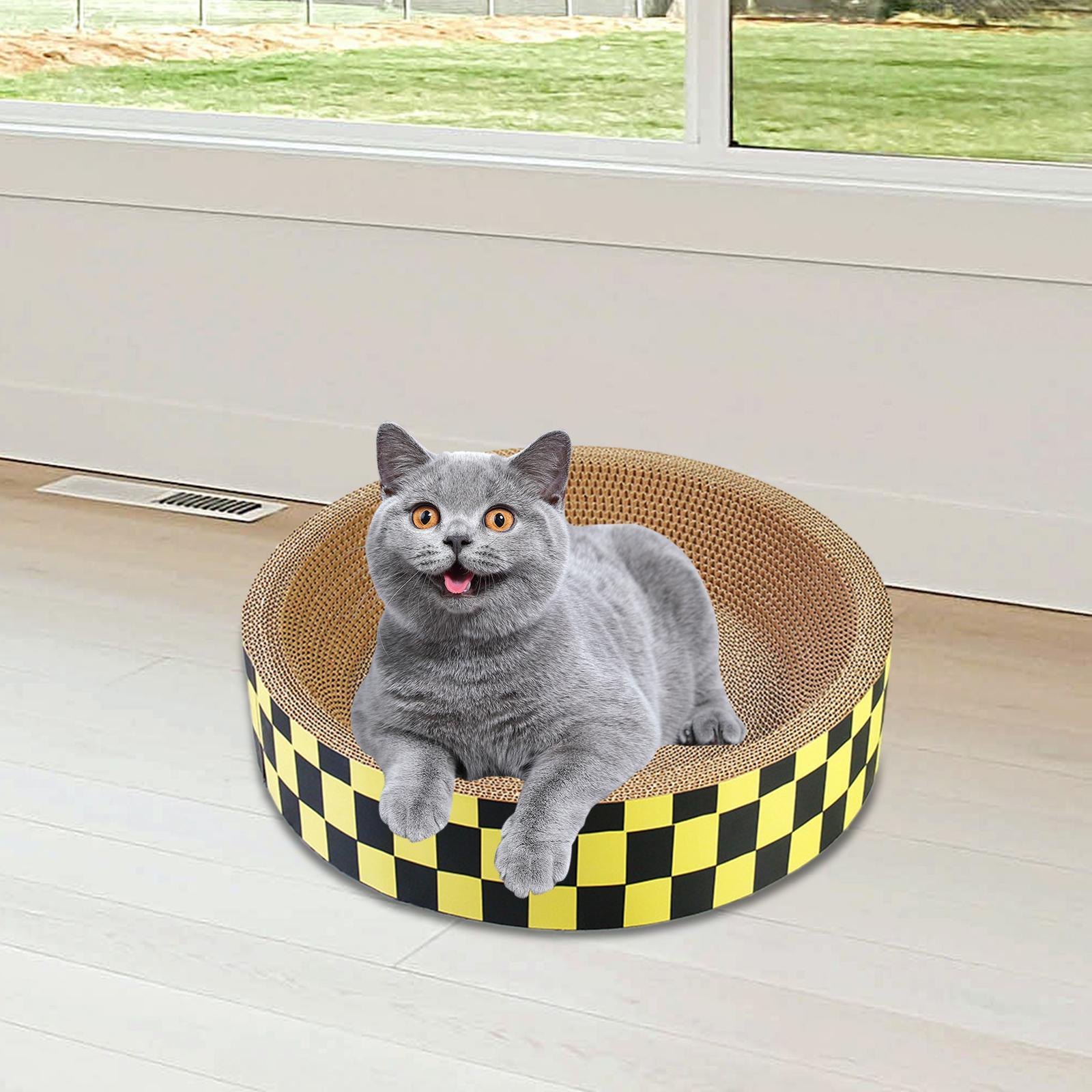 Cat Scratcher Kitty Training Toy Cat Scratch Pad Grind Claws Lounge Cat Beds