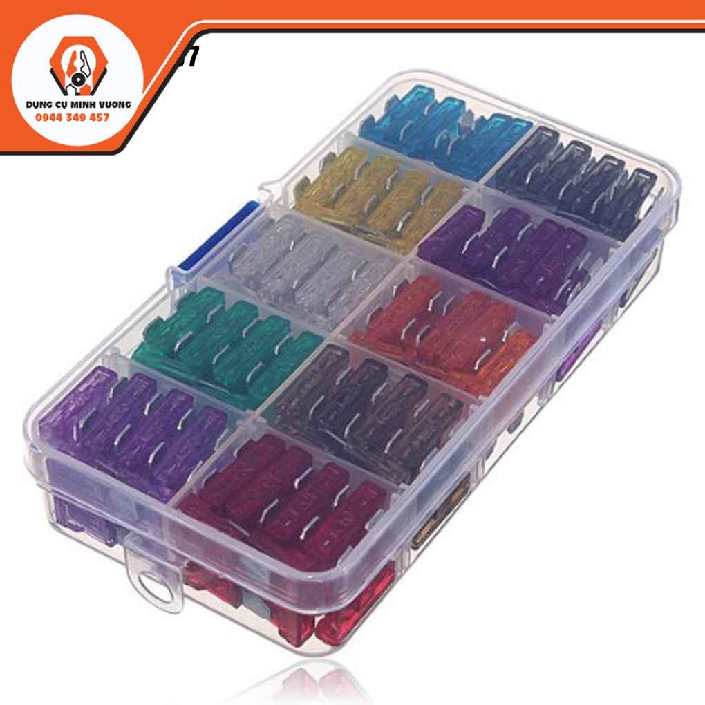 Bộ 100 cầu chì 5A-40A cỡ vừa cho xe hơi với nhiều màu sắc khác nhau