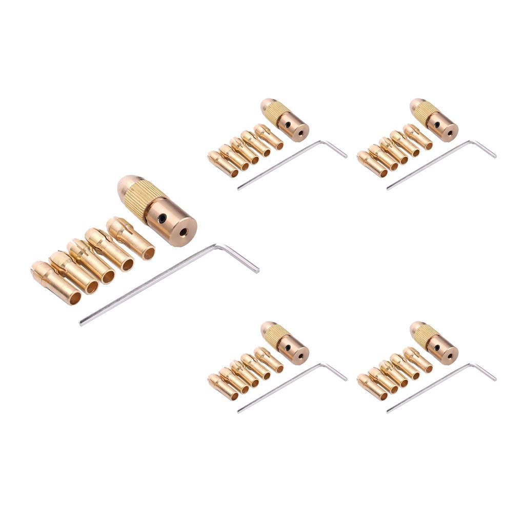 Pack of 5 0.5-3mm 3.17mm Electric Drill Bit Collet Mini Twist Drill Chuck