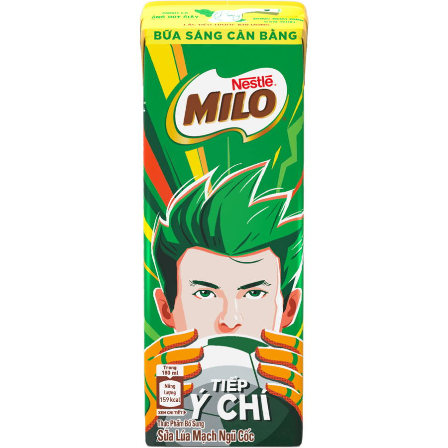 Sữa Lúa Mạch Nestlé Milo Bữa Sáng Thùng 36 Hộp x 180ml (12x3x180ml) - [Tặng Túi Đeo Chéo Hình Giày - Giao mẫu ngẫu nhiên]