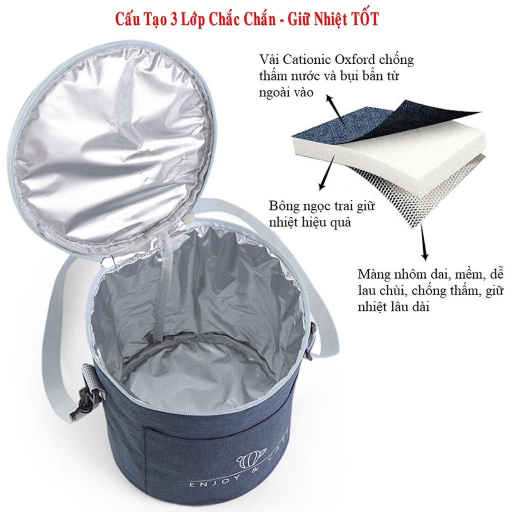 túi đựng hộp cơm giữ nhiệt cao cấp - 17x19cm - hàng chính hãng dododios