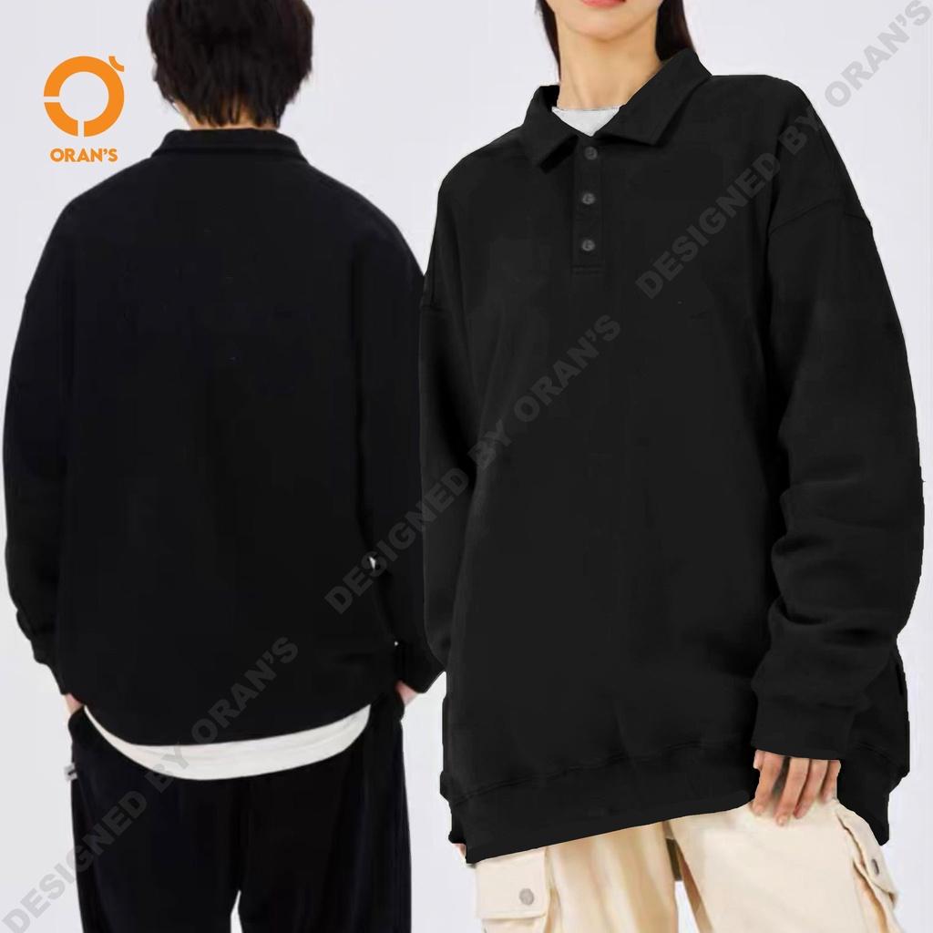 Áo Sweater Polo dài tay in hình chó mèo 03 chất nỉ cotton da cá cao cấp form rộng unisex - ORAN'S SWEATER POLO